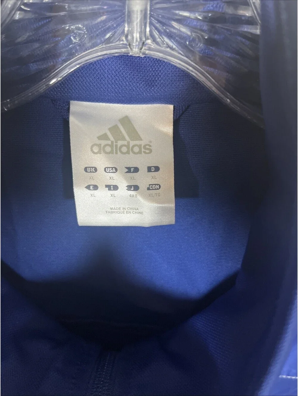 Vintage Adidas France Jacket Track XL Blue Football Full Zip